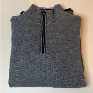 Taylorbird Collection Pique Quarter Zip Sweater Gray Size Small